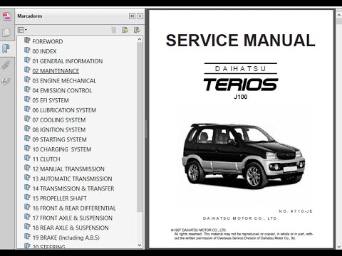 download DAIHATSU TERIOS J100 CAR workshop manual