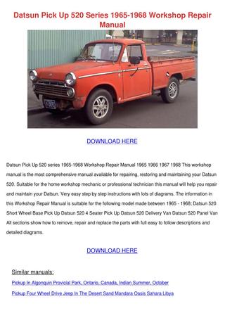 download DATSUN PICKUP 520 workshop manual