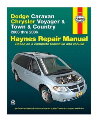 download DODGE CARAVAN TOWN COUNTRY VOYAGER workshop manual