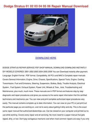 download DODGE STRATUS  01 06 workshop manual