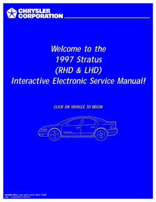 download DODGE STRATUS RHD workshop manual