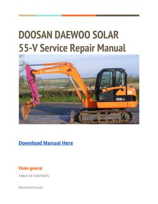 download DOOSAN DAEWOO SOLAR 55 V PLUS Excavator able workshop manual