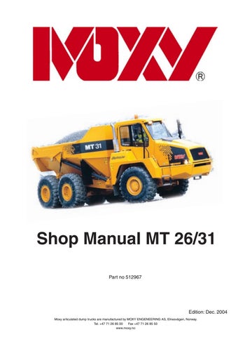 download DOOSAN MOXY MT26 MT31 Articulated Dump Truck able workshop manual