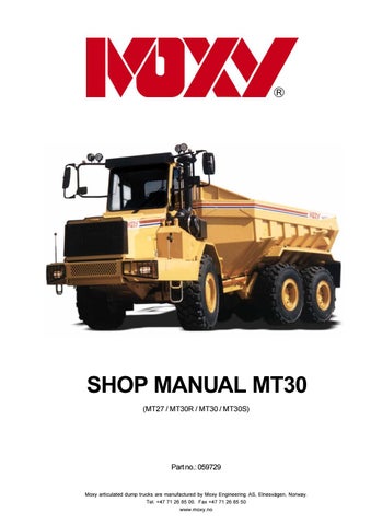 download DOOSAN MOXY MT26 MT31 Articulated Dump Truck able workshop manual