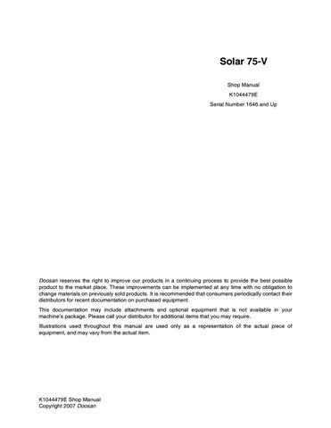 download Daewoo Doosan Solar 225NLC V Excavator able workshop manual