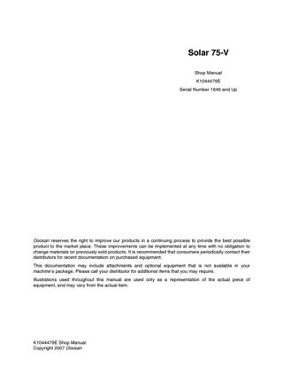 download Daewoo Doosan Solar 330LC V Excavator Operation able workshop manual