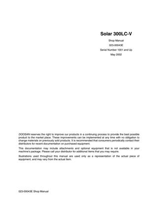 download Daewoo Doosan Solar 470LC V Excavator Operation able workshop manual