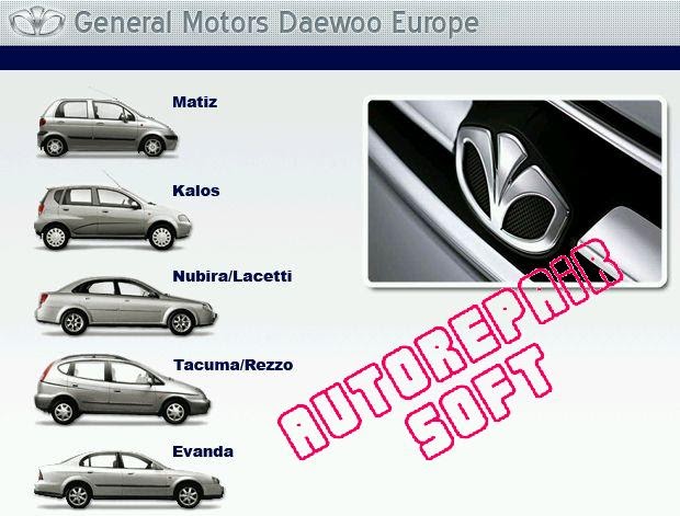 download Daewoo Europe TIS Matiz Kalos Nubira Lancetti Tacuma Rezzo Evanda workshop manual