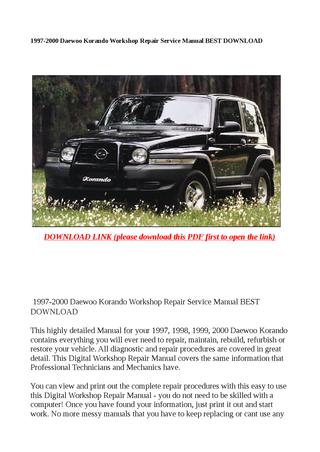 download Daewoo Korado workshop manual