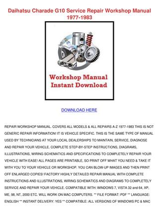 download Daihatsu Charade CB 61 Engine workshop manual