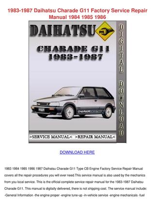 download Daihatsu Charade CB 61 Engine workshop manual