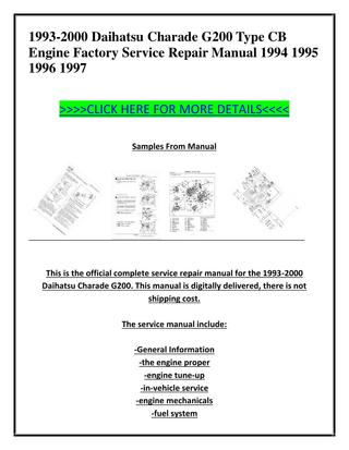 download Daihatsu Charade G200 workshop manual