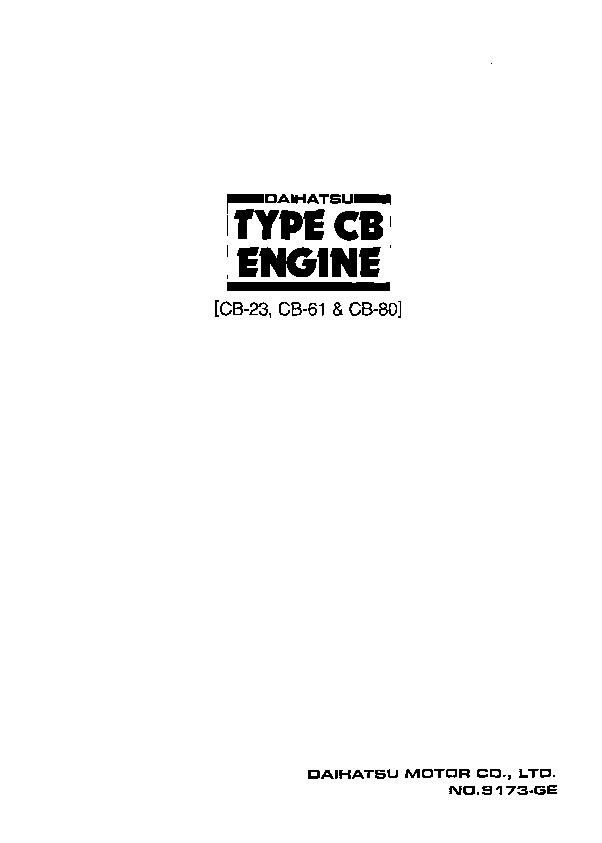 download Daihatsu Charade Type CB Engine CB 23 CB 61 CB 80 workshop manual