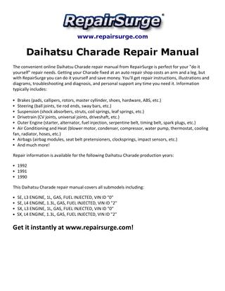 download Daihatsu Charade workshop manual