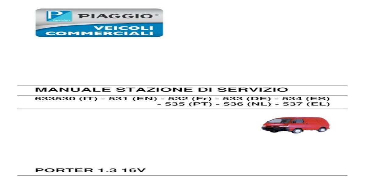download Daihatsu Hijet Piaggio Porter 1.3 16v Manu able workshop manual