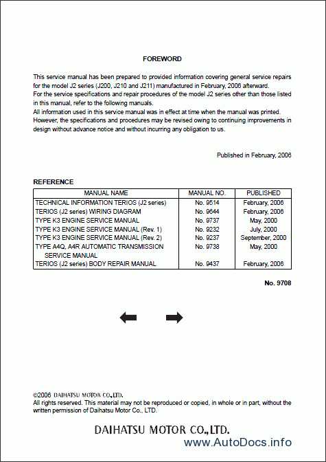 download Daihatsu Terios 2 J210 workshop manual