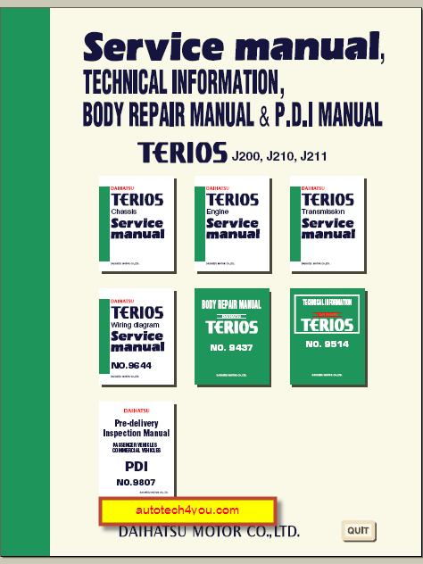 download Daihatsu Terios 2 J211 workshop manual