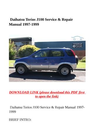 download Daihatsu Terios Engine Mechanical workshop manual