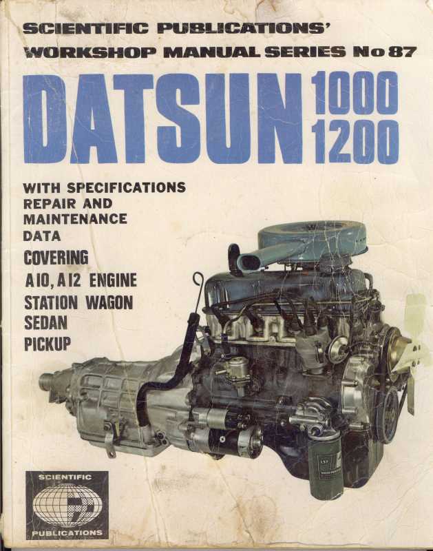 download Datsun 1000 1200 A10 A12 Station Wagon Sedan Pickup Serv able workshop manual