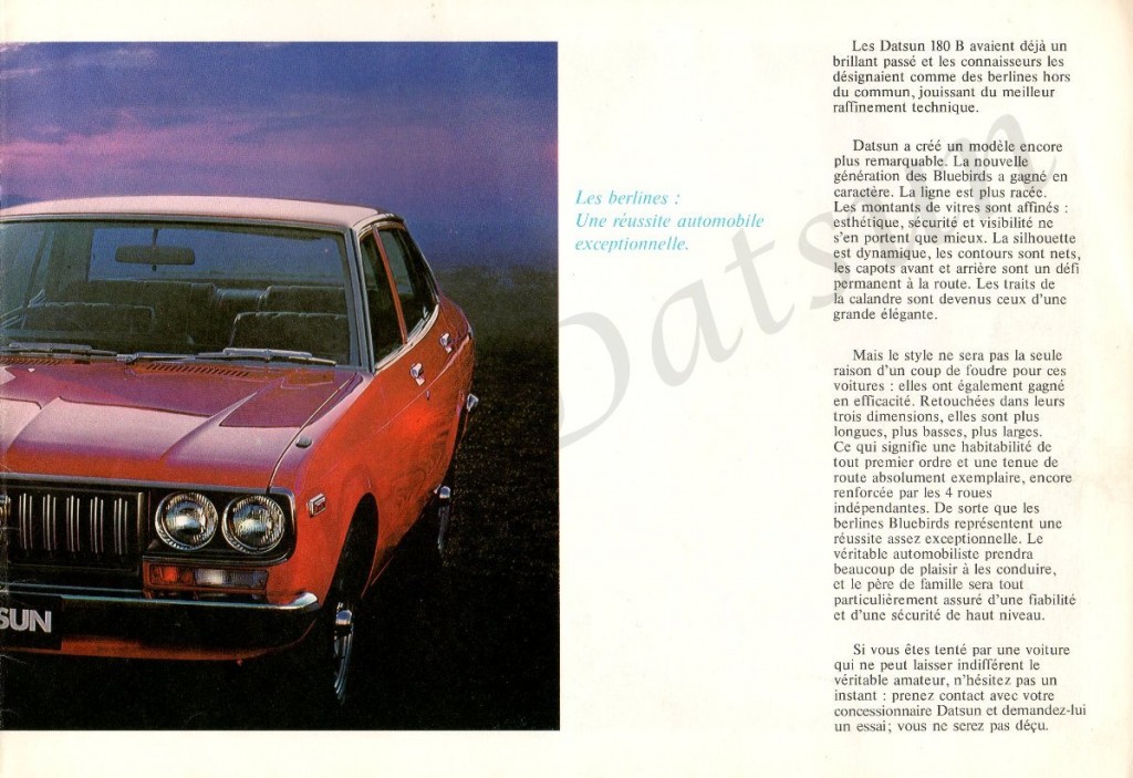 download Datsun 1300 1400 1600 1800 Bluebird 160B 180B workshop manual