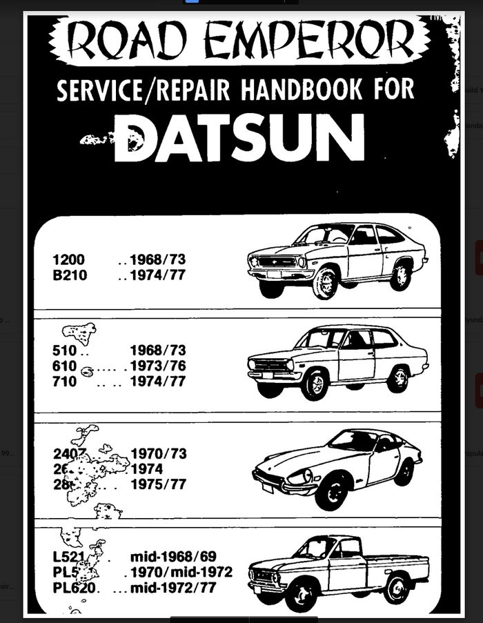 download Datsun 1600 Estate workshop manual
