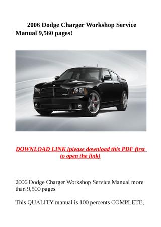 download Dodge Charger 9 560 workshop manual