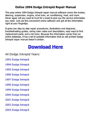 download Dodge Intrepid workshop manual