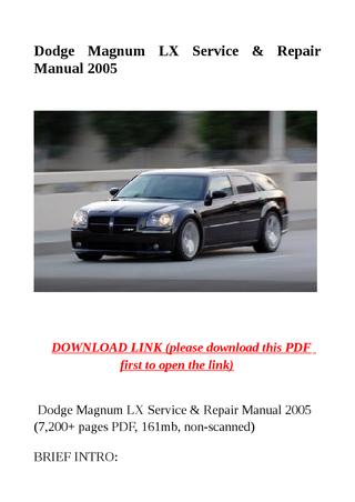 download Dodge LX Magnum workshop manual