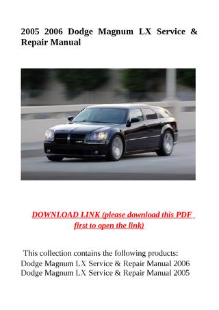 download Dodge LX Magnum workshop manual