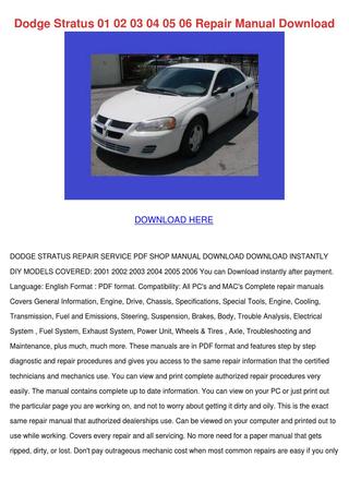 download Dodge Stratus  manuals workshop manual