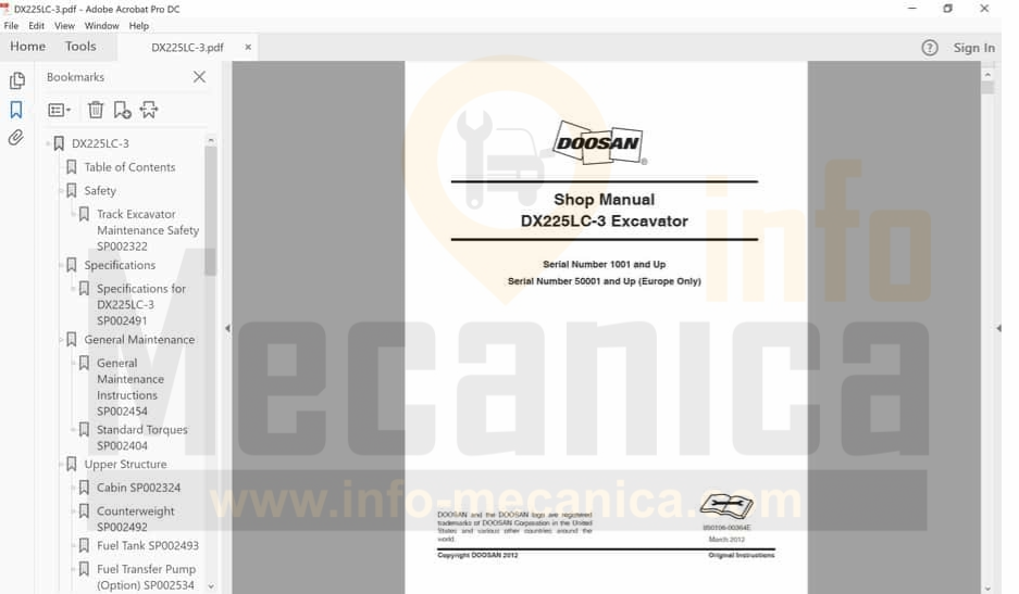 download Doosan DX420LC Excavator Hydraulic Schematics able workshop manual