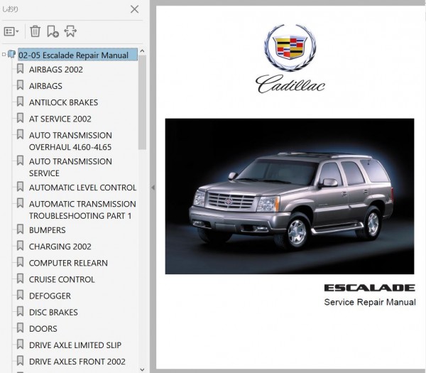 download ESCALADE workshop manual