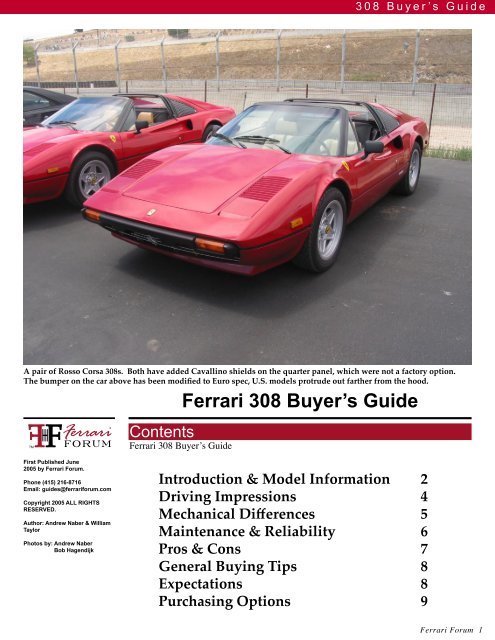 download FERRARI 308QV EU workshop manual