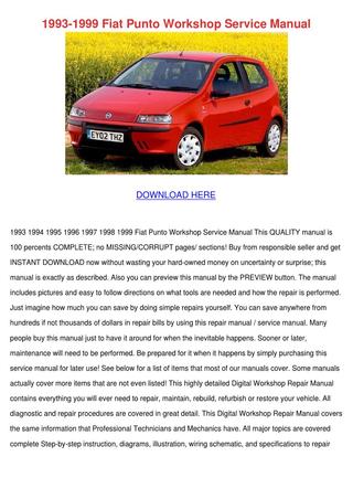 download Fiat Punto MK1 workshop manual