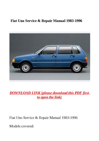 download FIAT UNO workshop manual