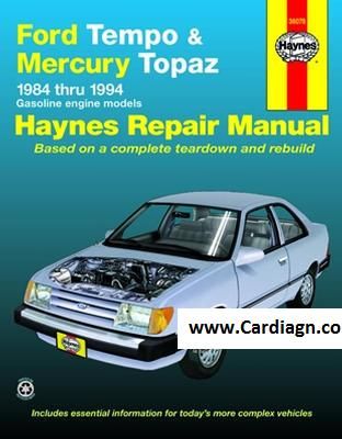 download FORD TEMPO Vehicle workshop manual