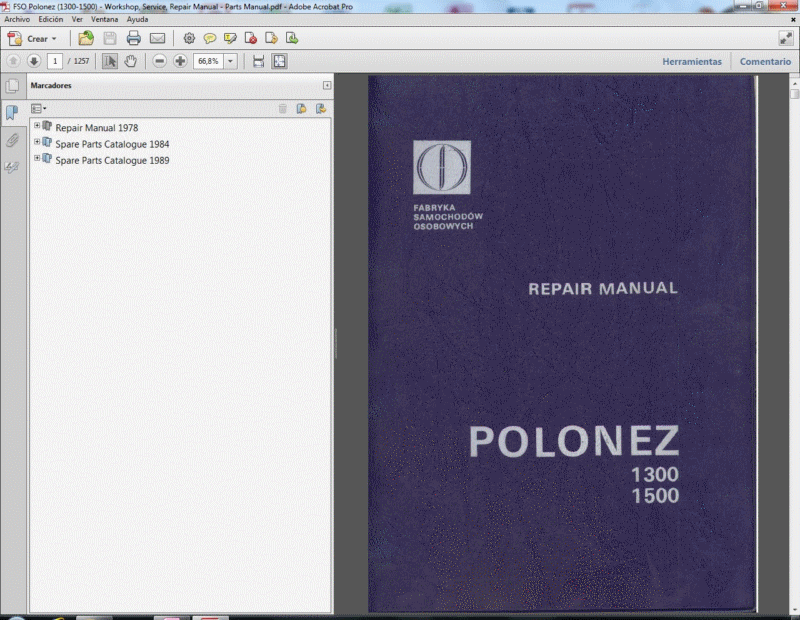 download FSO Polonez 13001500 able workshop manual