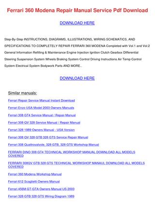 download Ferrari 550 Maranello Vol 2 workshop manual