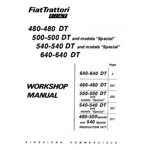 download Fiat 500 500DT Tractor workshop manual