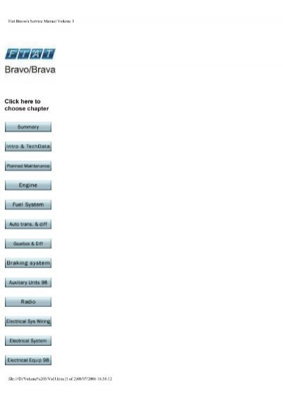 download Fiat Bravo Brava 2 700+ page ; 4 volumes able workshop manual