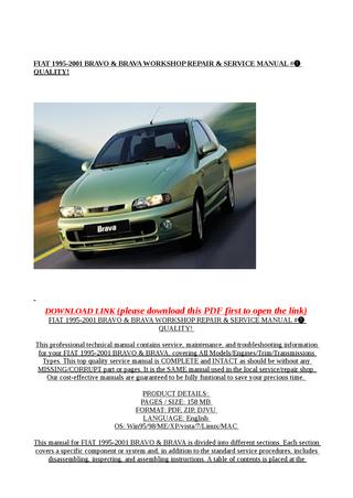 download Fiat Bravo Brava repai workshop manual