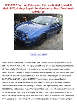 download Ford AU Falcon workshop manual