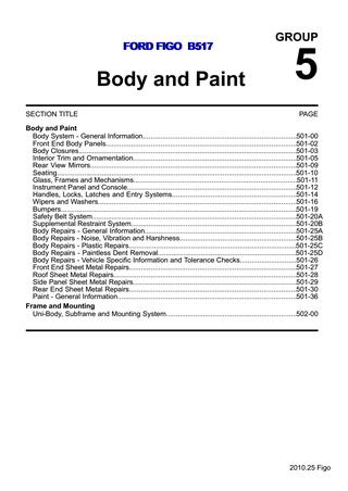 download Ford Figo Body Paint workshop manual
