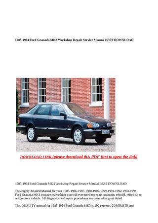download Ford Granada MK3 workshop manual