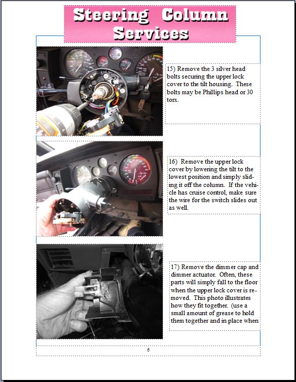 download Ford Thunderbird Cougar Steering Column Removal workshop manual