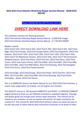 download Ford Vehicles 4.8GB Image workshop manual
