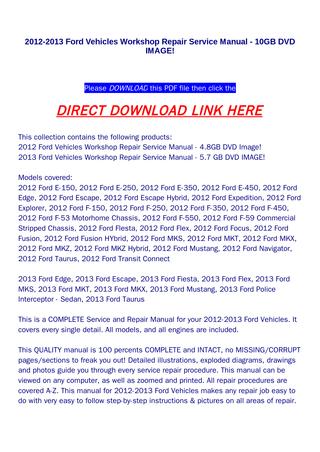 download Ford Vehicles 4.8GB Image workshop manual