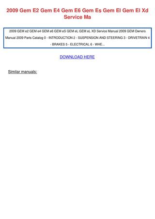 download GEM e2 GEM e4 GEM e6 GEM eS GEM eL GEM eL XD Ma workshop manual
