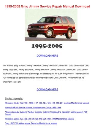 download GMC Jimmy workshop manual