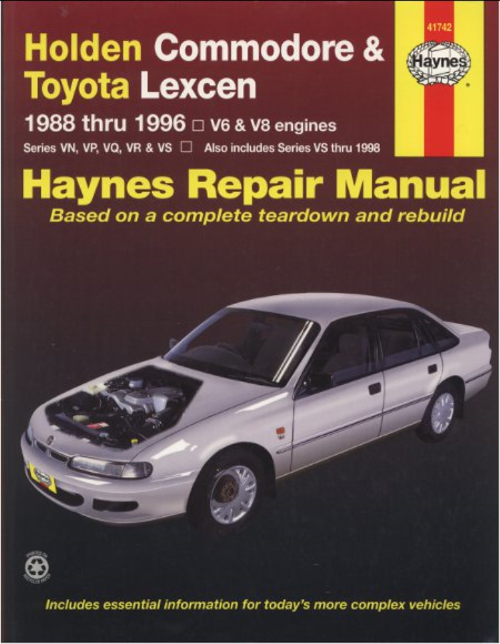 download HOLDEN COMMODORE LEXCEN VR VS workshop manual